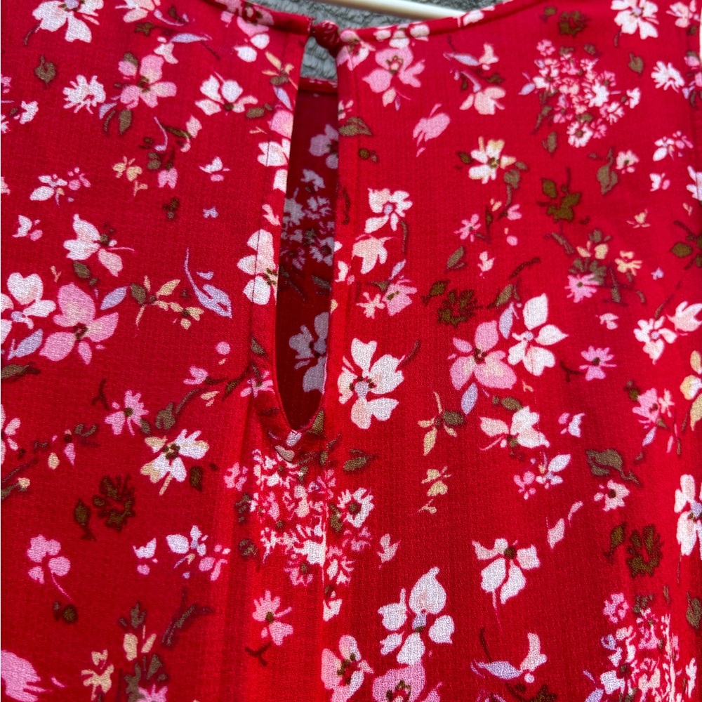 Time and Tru Floral Red Sleeveless Maxi Dress Size M - Picture 4 of 4